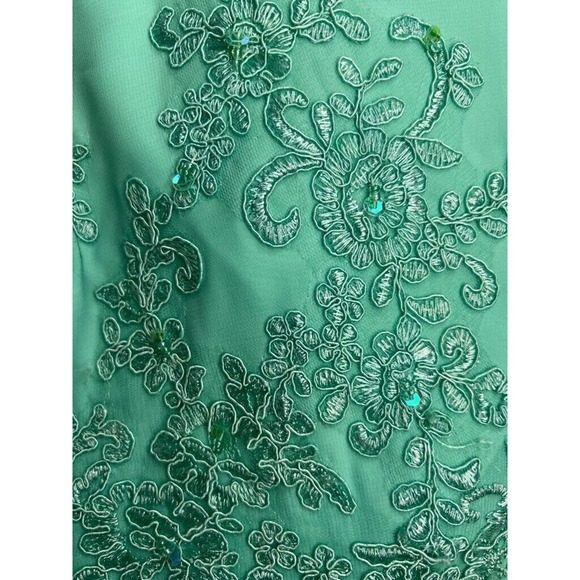 Lavetir Gown Dress Women's 18 Plus Green Floral Maxi Jewel Neck Sleeveless New - Picture 11 of 16
